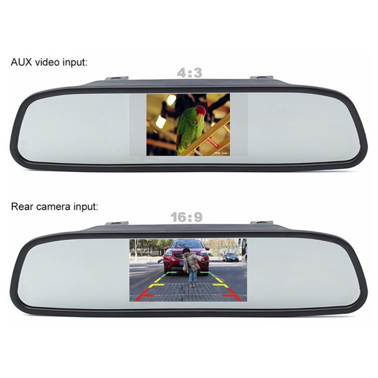 PZ603 Monitor video per auto HD Parcheggio automatico LED Visione notturna CCD Telecamera retromarcia per retromarcia con specchietto retrovisore per auto da 4,3 pollici, with 4.3 inch Car Rear View Mirror