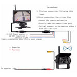 PZ607-W Telecamera di backup e monitor per veicoli senza fili per camion Telecamera posteriore per visione notturna a infrarossi con monitor HD da 7 pollici per rimorchio camper, PZ607-W