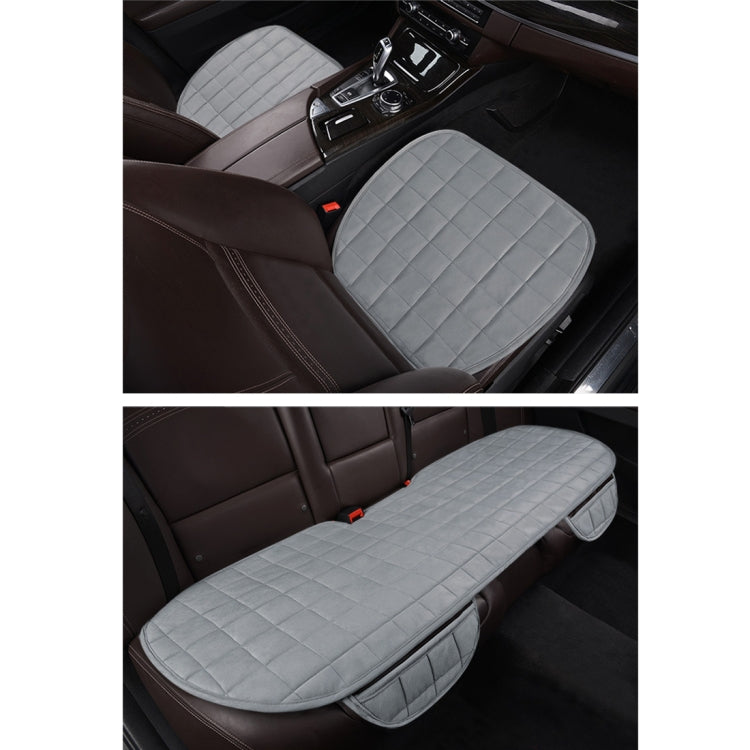 3 pezzi / set caldo coprisedile per auto cuscino cinque posti universale due coprisedili della fila anteriore e un coprisedile della fila posteriore cuscino per sedia antiscivolo tappetini per auto caldi senza cuscino in peluche posteriore