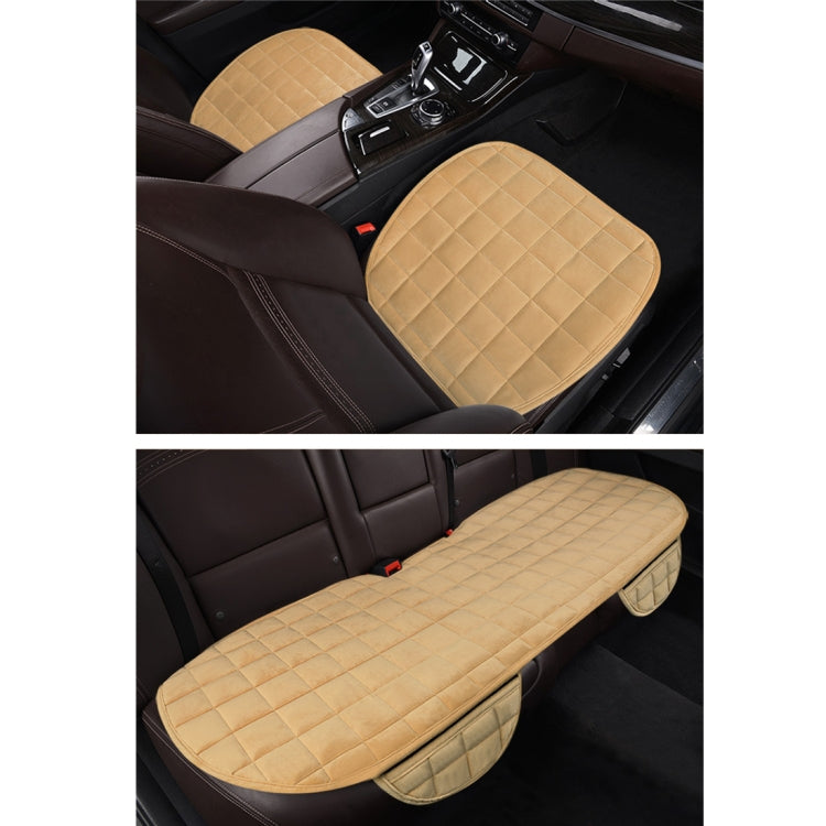 3 pezzi / set caldo coprisedile per auto cuscino cinque posti universale due coprisedili della fila anteriore e un coprisedile della fila posteriore cuscino per sedia antiscivolo tappetini per auto caldi senza cuscino in peluche posteriore