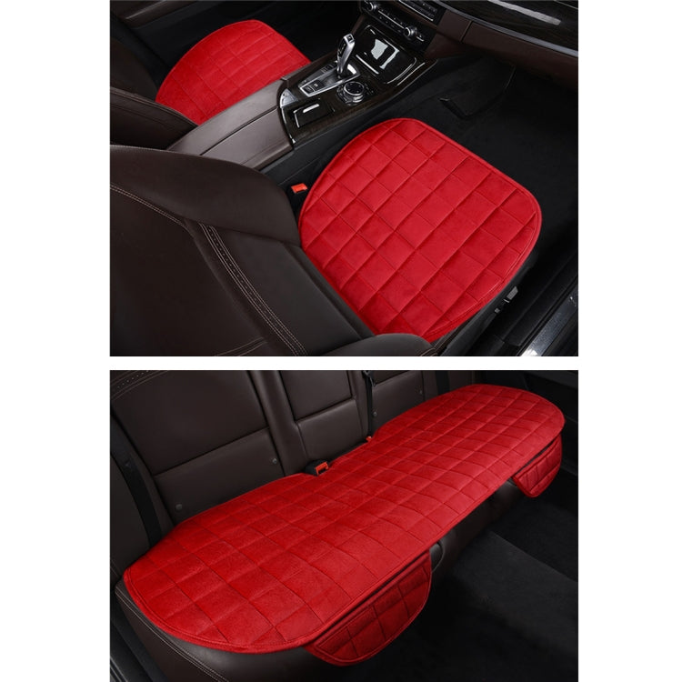 3 pezzi / set caldo coprisedile per auto cuscino cinque posti universale due coprisedili della fila anteriore e un coprisedile della fila posteriore cuscino per sedia antiscivolo tappetini per auto caldi senza cuscino in peluche posteriore