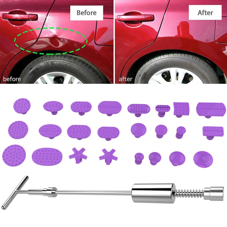 Kit di attrezzi per riparazione auto PDR Dent Strumenti di riparazione senza vernice Estrattore per ammaccature Martello scorrevole Martello inverso Ventose in alluminio per ammaccature, With Red T handle, Without Red T handle