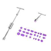 Kit di attrezzi per riparazione auto PDR Dent Strumenti di riparazione senza vernice Estrattore per ammaccature Martello scorrevole Martello inverso Ventose in alluminio per ammaccature, With Red T handle, Without Red T handle