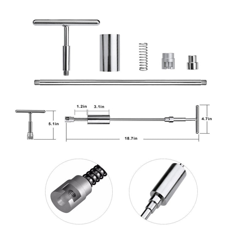 Kit di attrezzi per riparazione auto PDR Dent Strumenti di riparazione senza vernice Estrattore per ammaccature Martello scorrevole Martello inverso Ventose in alluminio per ammaccature, With Red T handle, Without Red T handle