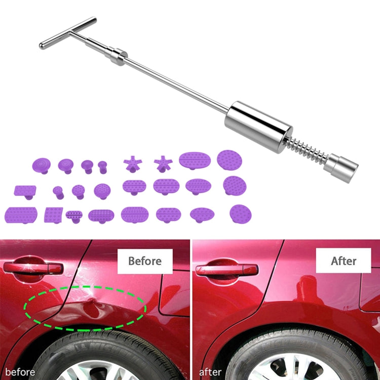 Kit di attrezzi per riparazione auto PDR Dent Strumenti di riparazione senza vernice Estrattore per ammaccature Martello scorrevole Martello inverso Ventose in alluminio per ammaccature, With Red T handle, Without Red T handle