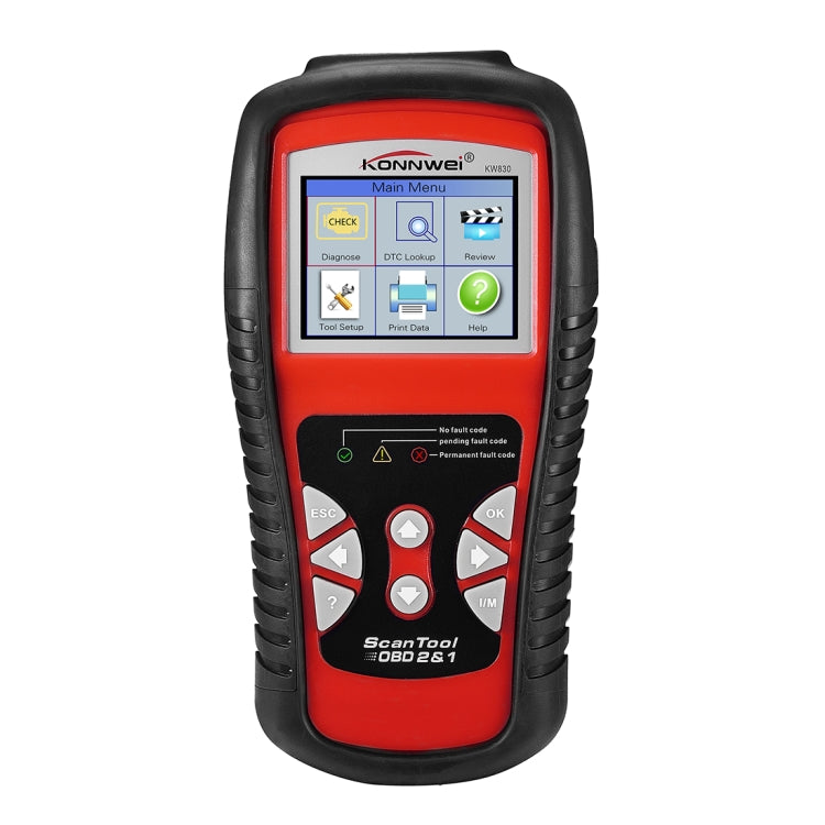 KONNWEI KW830 OBDII / CAN Strumenti di scansione diagnostica automatica per auto Lo strumento di scansione dell'adattatore per scansione automatica supporta 8 lingue e 6 protocolli (può anche rilevare batteria e tensione, rilevare solo auto a benzina 1...