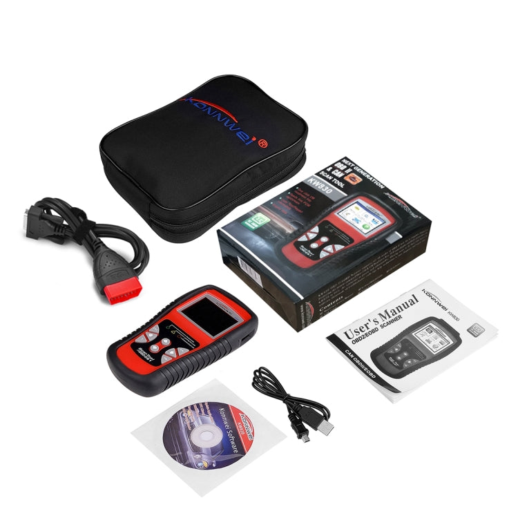 KONNWEI KW830 OBDII / CAN Strumenti di scansione diagnostica automatica per auto Lo strumento di scansione dell'adattatore per scansione automatica supporta 8 lingue e 6 protocolli (può anche rilevare batteria e tensione, rilevare solo auto a benzina 1...