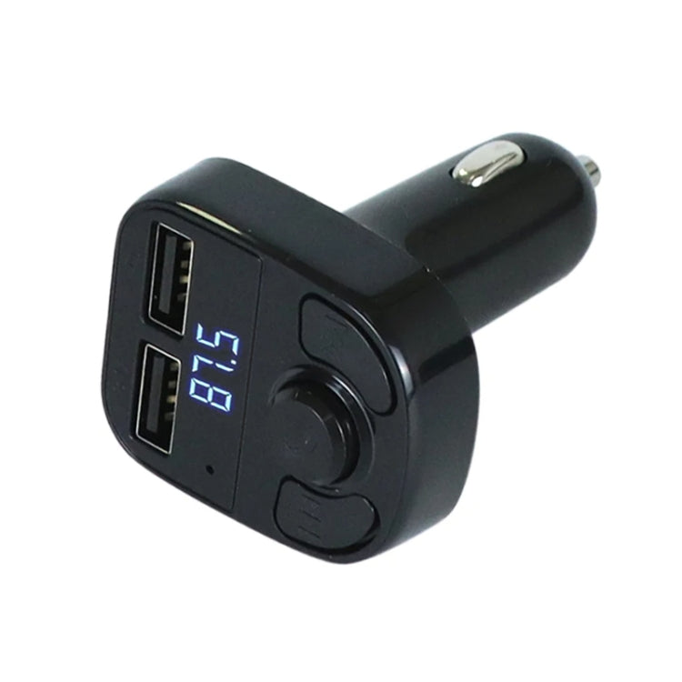 X8 Lettore musicale stereo wireless MP3 per auto Trasmettitore FM completo e frequente Adattatore caricabatteria per auto wireless con doppie porte USB Display digitale Supporto disco U e scheda TF Auricolare wireless per telefono cellulare, X8  3 in 1