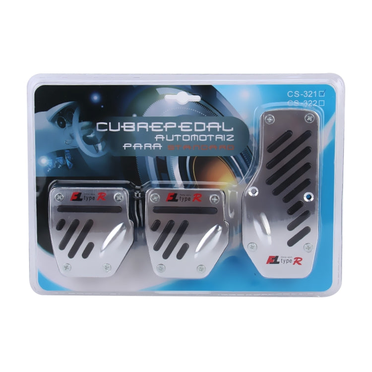 CS-321 Set di coperture per pastiglie freno a pedale per auto manuali antiscivolo 3 in 1