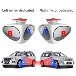 3R-051 Specchietto laterale per punto cieco sinistro ruotabile a 360 gradi per auto, Left Black, Left White