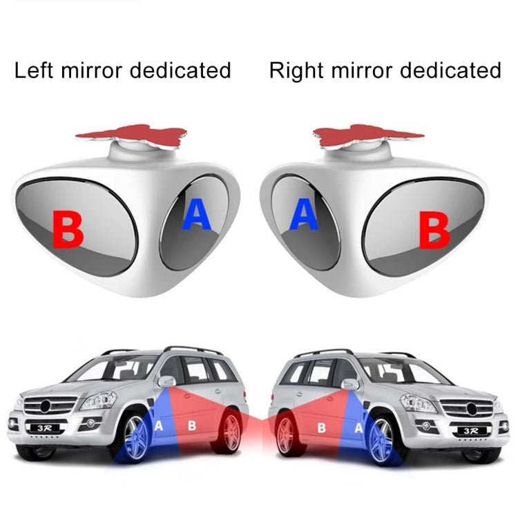 3R-051 Specchietto laterale per punto cieco sinistro ruotabile a 360 gradi per auto, Left Black, Left White