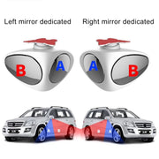 3R-051 Specchietto laterale per punto cieco sinistro ruotabile a 360 gradi per auto, Left Black, Left White