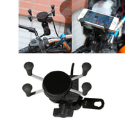 Caricatore universale per telefono USB per moto da 12 V con supporto, adatto per smartphone da 3,5-6,5 pollici, X-3