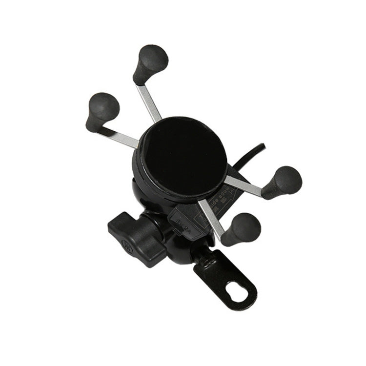 Caricatore universale per telefono USB per moto da 12 V con supporto, adatto per smartphone da 3,5-6,5 pollici, X-3