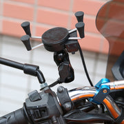 Caricatore universale per telefono USB per moto da 12 V con supporto, adatto per smartphone da 3,5-6,5 pollici, X-3