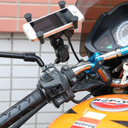 Caricatore universale per telefono USB per moto da 12 V con supporto, adatto per smartphone da 3,5-6,5 pollici, X-3