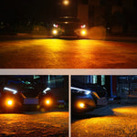 2 pezzi super luminosi PSX24W DC 12V 5W 350LM fendinebbia per auto con 16 lampadine a LED SMD-3030, luce bianca + gialla, PSX24W
