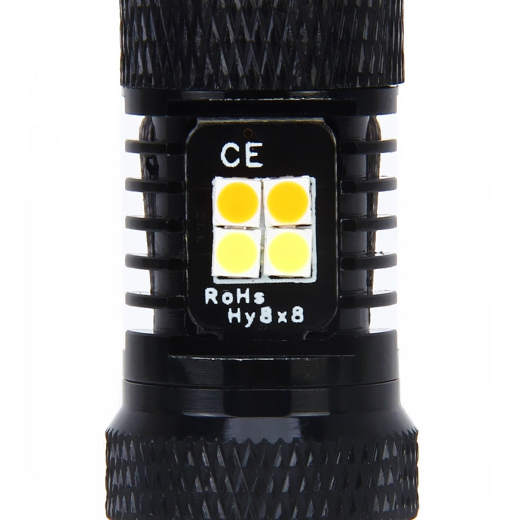 2 pezzi super luminosi PSX24W DC 12V 5W 350LM fendinebbia per auto con 16 lampadine a LED SMD-3030, luce bianca + gialla, PSX24W