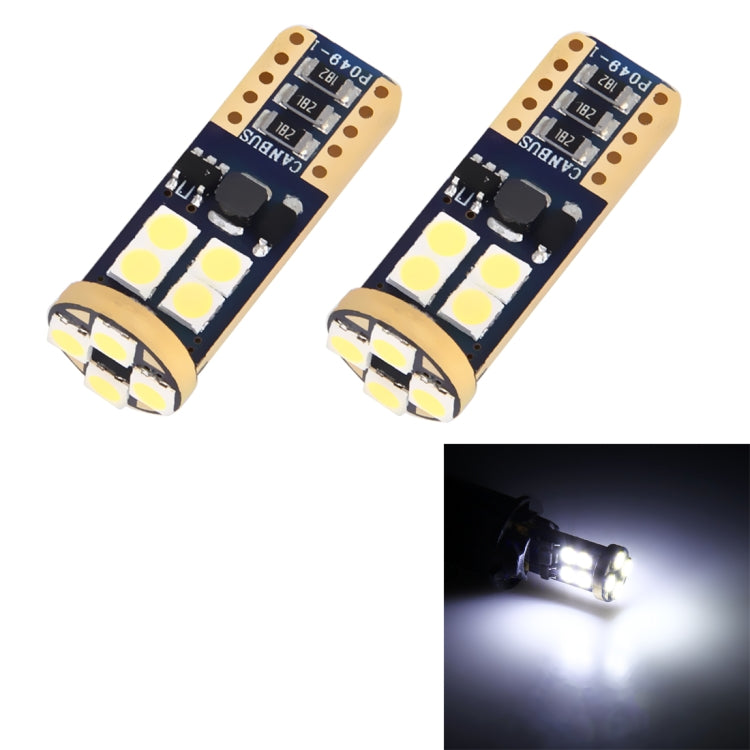 2 PZ T10/W5W/194/501 4W 280LM 6000K 12 SMD-2835 Lampadine LED Lampada da lettura per auto Luce d'ingombro con decodificatore, DC 12V, 2 PCS T10/W5W/194/501