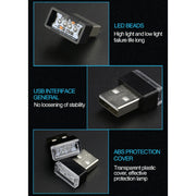 Lampada decorativa per illuminazione di emergenza a LED USB per auto universale per PC, Ice Blue, Blue Light, Pink Light, Green Light, Red Light, White Light, Yellow Light