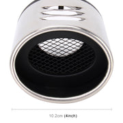 Tubo di punta del silenziatore di scarico imbullonato curvo in acciaio inossidabile per styling auto universale con rete, Curved/Black, Curved with Mesh