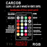 2 lampadine LED RGB SMD W5W 194 T10 multicolori COB 12 con telecomando Lampada targa con luci laterali a cuneo, DC 12V, 2 PCS W5W 194 T10