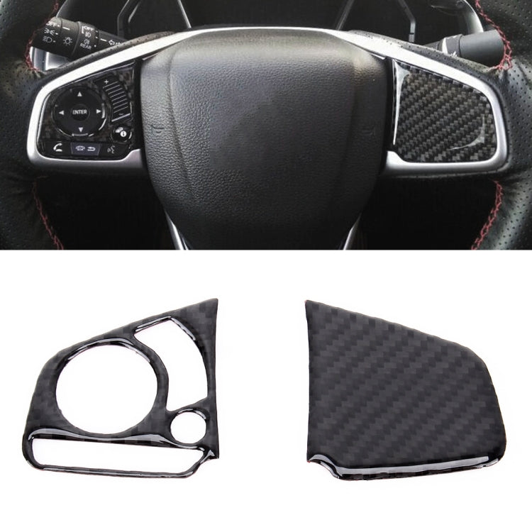Adesivo fai da te interno per rivestimento dei pulsanti del volante in fibra di carbonio 2 in 1 per Honda Civic 10th Gen (generale), Button Trim