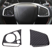 Adesivo fai da te interno per rivestimento dei pulsanti del volante in fibra di carbonio 2 in 1 per Honda Civic 10th Gen (generale), Button Trim