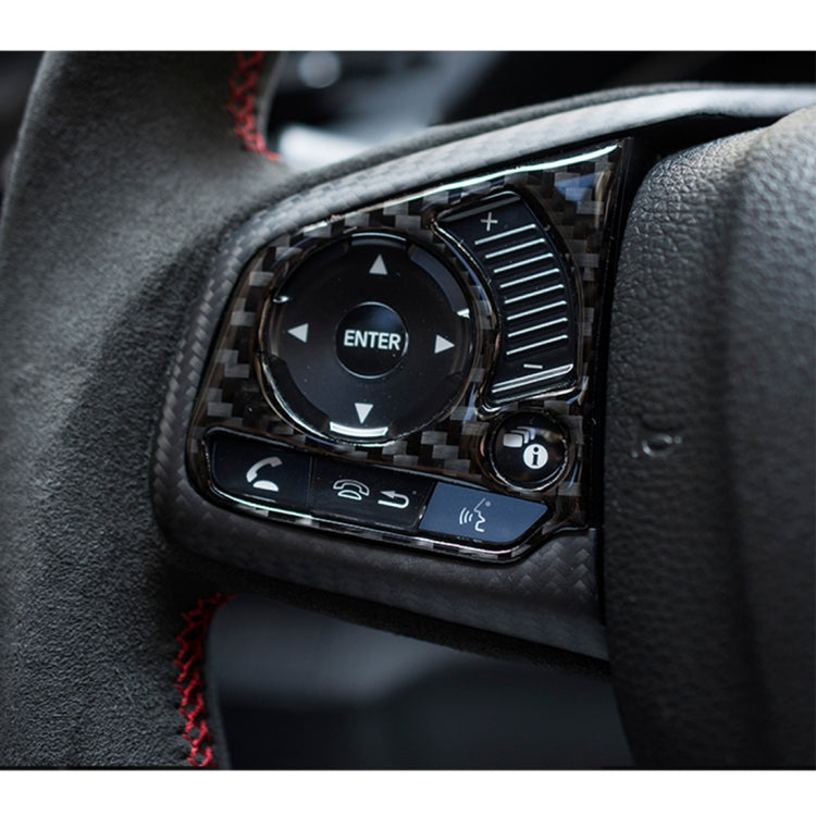 Adesivo fai da te interno per rivestimento dei pulsanti del volante in fibra di carbonio 2 in 1 per Honda Civic 10th Gen (generale), Button Trim