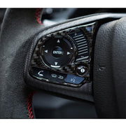 Adesivo fai da te interno per rivestimento dei pulsanti del volante in fibra di carbonio 2 in 1 per Honda Civic 10th Gen (generale), Button Trim