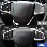 Adesivo fai da te interno per rivestimento dei pulsanti del volante in fibra di carbonio 2 in 1 per Honda Civic 10th Gen (generale), Button Trim