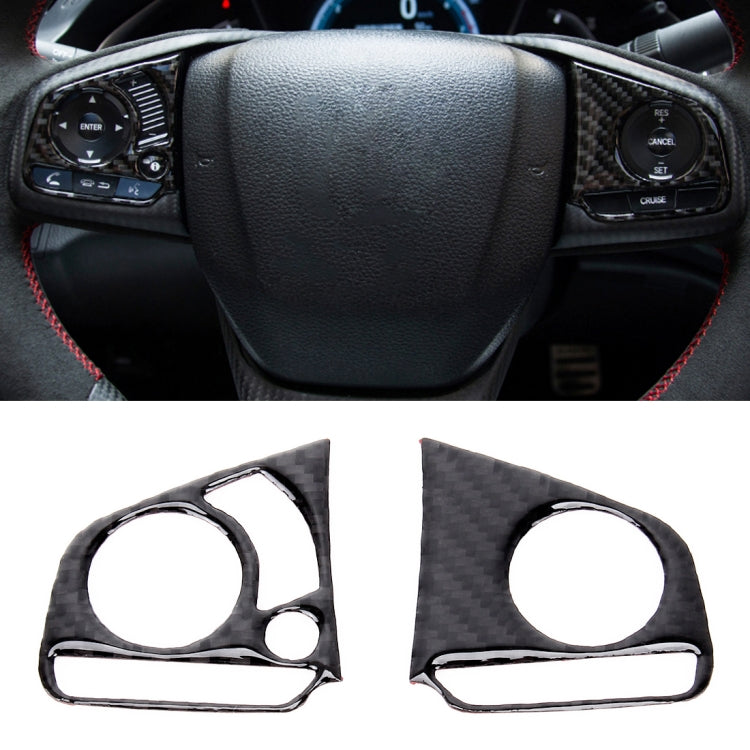 Adesivo fai da te interno per rivestimento dei pulsanti del volante in fibra di carbonio 2 in 1 per Honda Civic di decima generazione (Deluxe), Wheel Button Trim