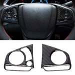 Adesivo fai da te interno per rivestimento dei pulsanti del volante in fibra di carbonio 2 in 1 per Honda Civic di decima generazione (Deluxe), Wheel Button Trim