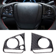 Adesivo fai da te interno per rivestimento dei pulsanti del volante in fibra di carbonio 2 in 1 per Honda Civic di decima generazione (Deluxe), Wheel Button Trim