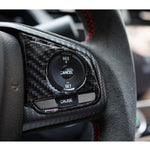 Adesivo fai da te interno per rivestimento dei pulsanti del volante in fibra di carbonio 2 in 1 per Honda Civic di decima generazione (Deluxe), Wheel Button Trim