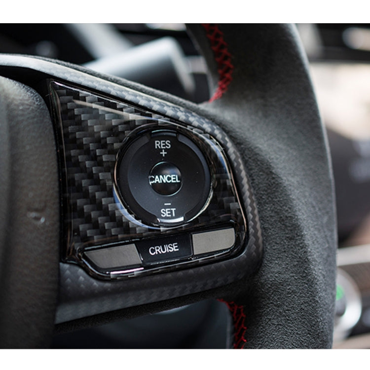 Adesivo fai da te interno per rivestimento dei pulsanti del volante in fibra di carbonio 2 in 1 per Honda Civic di decima generazione (Deluxe), Wheel Button Trim