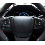 Adesivo fai da te interno per rivestimento dei pulsanti del volante in fibra di carbonio 2 in 1 per Honda Civic di decima generazione (Deluxe), Wheel Button Trim