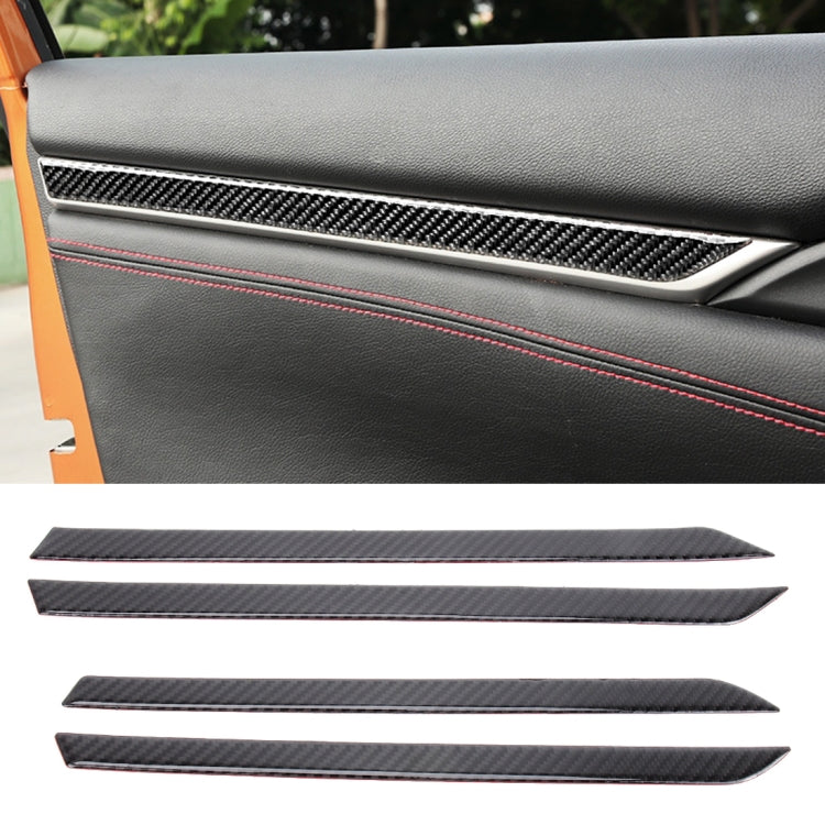 Adesivo decorativo fai da te per decalcomanie per finiture interne 3D in fibra di carbonio per Honda Civic 10a generazione, Interior Door Trim