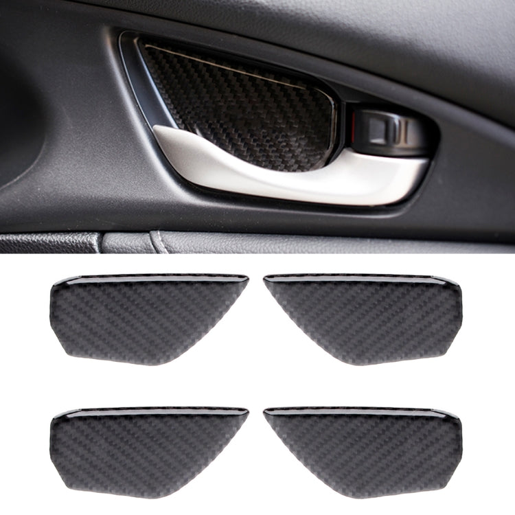 Adesivo decorativo per decalcomanie per rivestimento interno della maniglia della porta interna in fibra di carbonio per Honda Civic 10th Gen, Inner Door Bowl