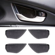 Adesivo decorativo per decalcomanie per rivestimento interno della maniglia della porta interna in fibra di carbonio per Honda Civic 10th Gen, Inner Door Bowl
