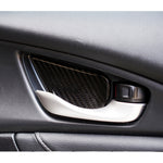 Adesivo decorativo per decalcomanie per rivestimento interno della maniglia della porta interna in fibra di carbonio per Honda Civic 10th Gen, Inner Door Bowl