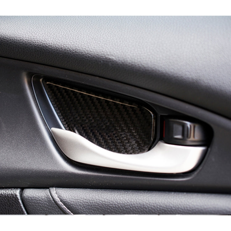 Adesivo decorativo per decalcomanie per rivestimento interno della maniglia della porta interna in fibra di carbonio per Honda Civic 10th Gen, Inner Door Bowl