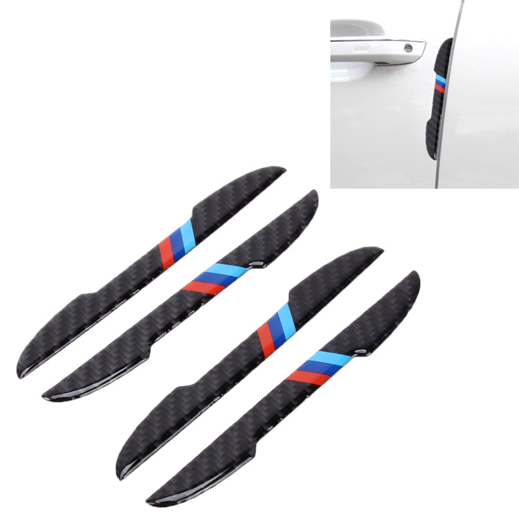 Adesivi per finiture di protezione del bordo della porta laterale per auto in fibra di carbonio 4 in 1, Yellow, Blue, Black