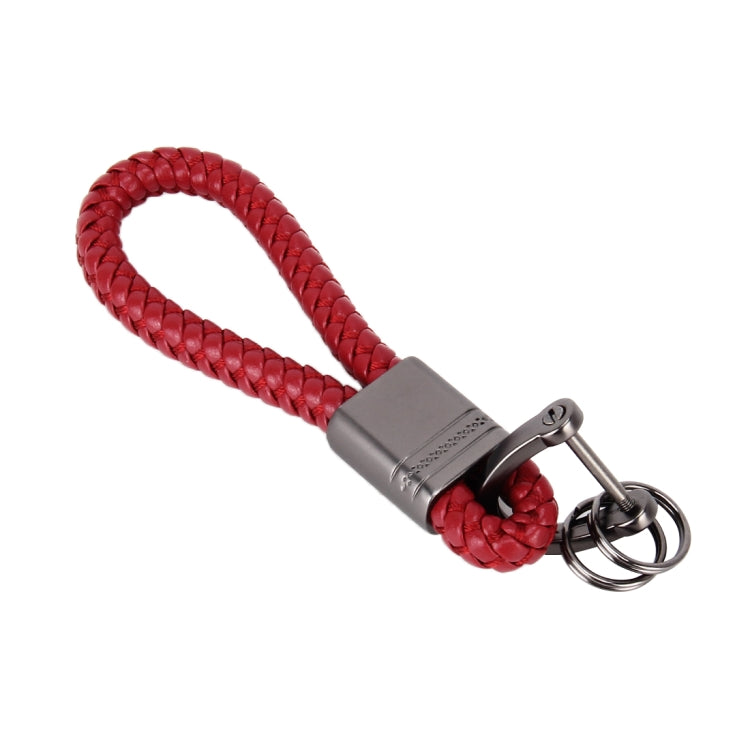 Portachiavi portachiavi in lega di zinco con cinturino intrecciato in pelle PU, consegna colore casuale, Braided Strap