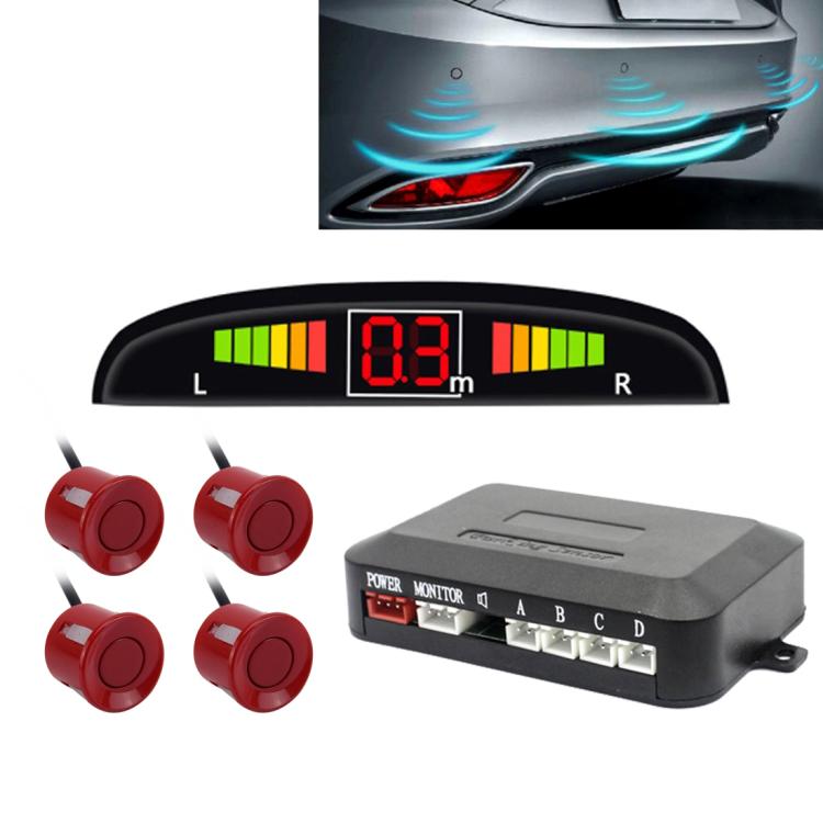 Sistema radar di retromarcia con cicalino per auto - Sistema radar di retromarcia con 4 sensori di parcheggio di qualità premium con display LCD