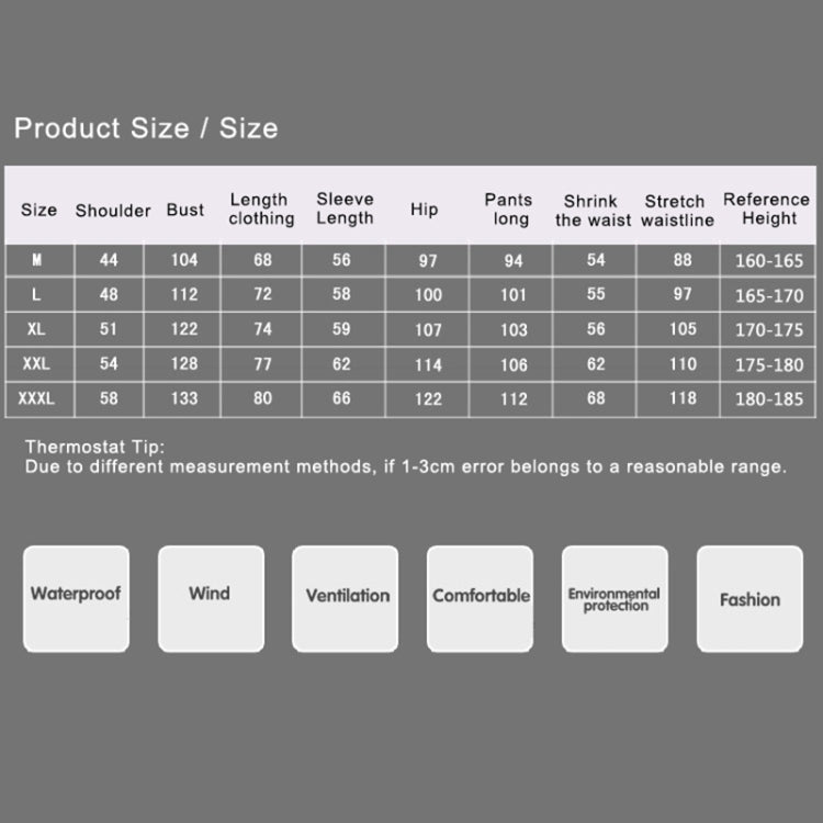 Impermeabili riflettenti divisi per adulti Pantaloni antipioggia Detergenti Abbigliamento impermeabile Assicurazione del lavoro Tute igienico-sanitarie di sicurezza, Size: M