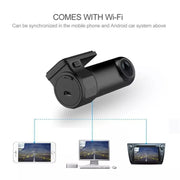 Mini telecamera da cruscotto per auto Monitor WiFi Full HD Dashcam Videoregistratore Videocamera Rilevazione movimento, supporto scheda TF e Android e IOS, K602