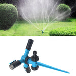 Sistema di irrigazione del prato con irrigatori d'acqua da giardino regolabili rotanti a 360° con 3 spruzzatori a braccio e base a punta, 360 Rotating Water Sprinkler (Blue), 360 Rotating Water Sprinkler (Green)