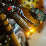 Lampada per manubrio a LED con indicatore di direzione laterale stroboscopico, indicatore di direzione per moto, 2 pezzi, Turn Double Light, Blue Light, Pink Light, Green Light, Red Light