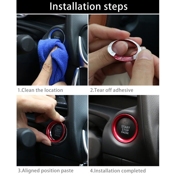 Decorazione adesiva in lega di alluminio con pulsante di avviamento del motore dell'auto per Mazda, For Mazda